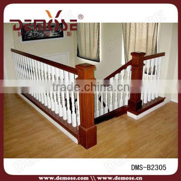 interior round wood stair railings