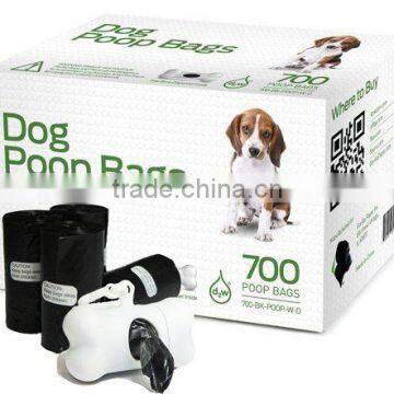 2016 Hot sale top quality 9'' * 13'' , 23cm*33cm, epi biodegradable pet waste bag with dispenser and leash clip