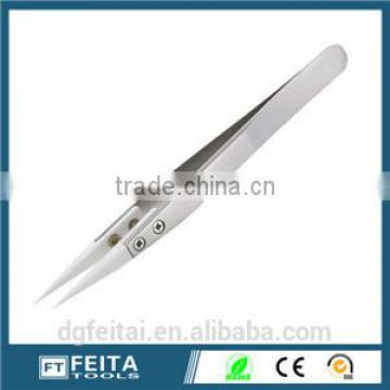 ESD stainless steel tweezers with ceramic tips /ceramic tweezers