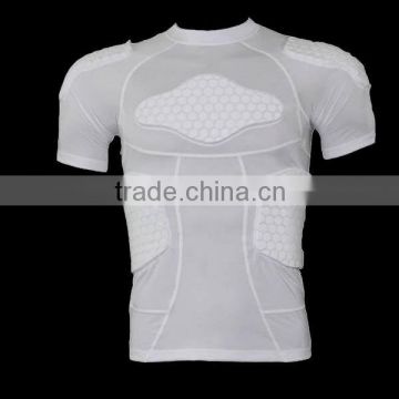 2014 new design rugby protective padded compression wear,short sleeve football dri fit breathable padded compression wear