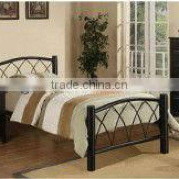 Matt black metal bed single