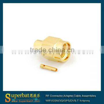 sma cable assemblies rf coaxial connector RP-SMA Solder Plug(female pin) connector for .086" cable