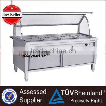 C271 Stainless Steel With Glass Top Buffet Food Warmer