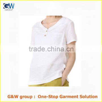 custom latest design woman short sleeve white t-shirt