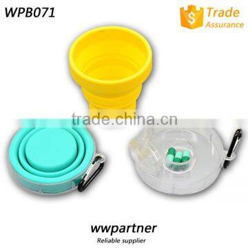 Custom Collapsible Silicone Water Bottle with Pill Box Wholesale