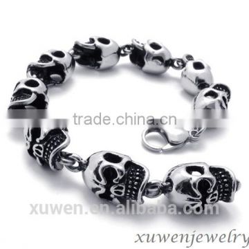 casting enamel stainless steel bracelet skull