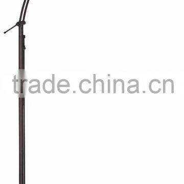 1024-18 matte bronze pole and near the shade Paired with a light tan shade Bronze Down bridge Floor Lamp