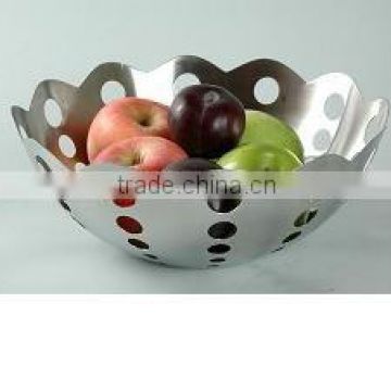 Fruit Basket Stainless Steel with Flower Design