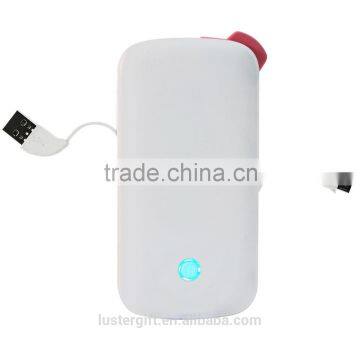 Hot New Products for 2016 Built in Cable Portable Power Bank 6000mAh