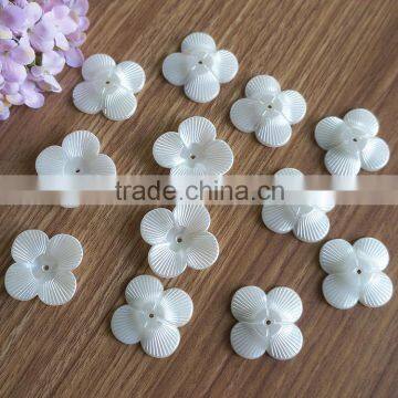 4 petals flower fancy design with hole 6x30mm imitation Pearl for decoration