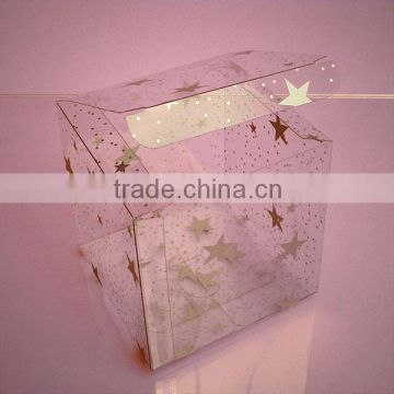 clear star pattern clear tuck top box for birthday gifts