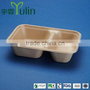 9"*6" unbleached bagasse tray