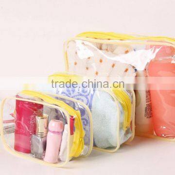 Eco-friendly recycled cheap wholesale transparent shiny custom cosmetic zipper bag