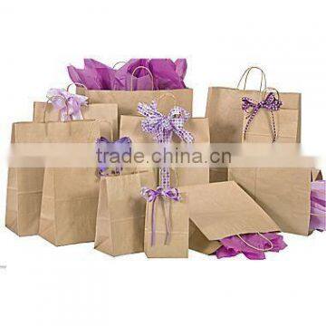 High quality gift printed recyclable custom kraft shopping bag