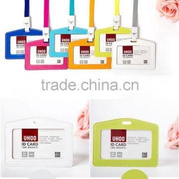 Fancy color high quality colorful leather id card holder