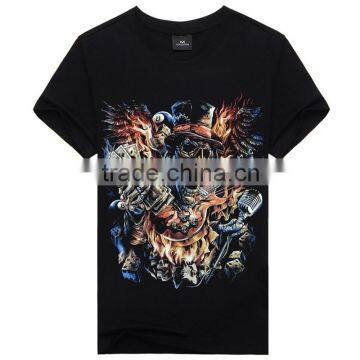 2016 Men's Cotton Short Sleeve T-shirt Fashion O-neck Casual Skull Wolf 3d Print T Shirt M-XXXL photo-4