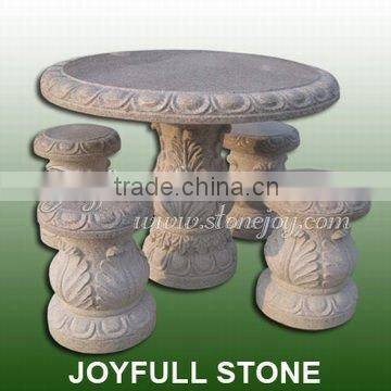 Carved Garden Granite Furniture, 1 table 4 seats