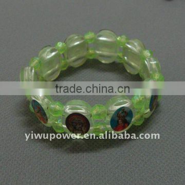 Green acrylic jesus bracelet