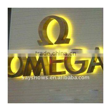 Stainless steel channel letter backlit, metal letter backlit, stainless steel shop sign backlit