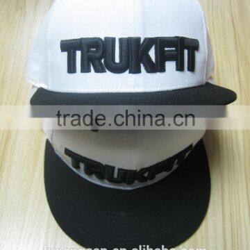 3D EMBROIDERY BLACK WHITE SNAPBACK HAT AND CAP