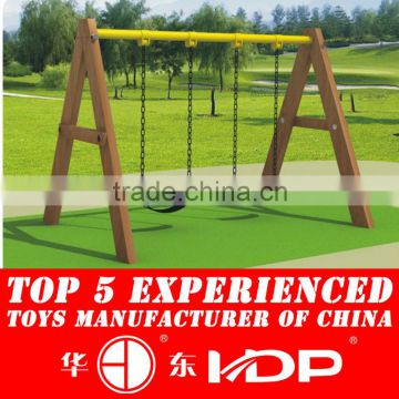 Outdoor playground wooden swing for children