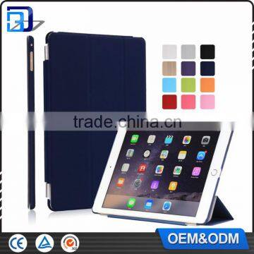 Free sample contrast color fancy book style useful leather tablet back cover