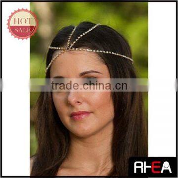 Metal Head Chain Rhinestones Fashion Hair Piece Hair Chain