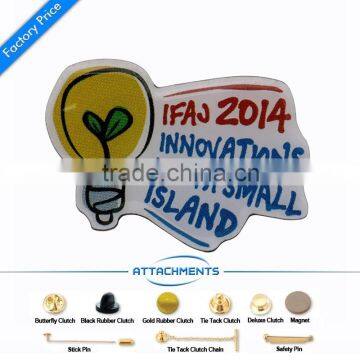 No MOQ custom cheap metal souvenir badge