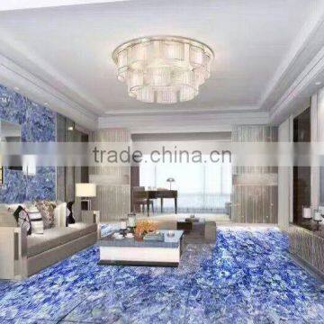 Blue onyx stone slab used in Dubai with LED light