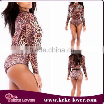 2015 Hot Girl Sexy Nude Bikini Swimwear Leopard Sexy Women Swimwear Sets Sexy Girls Swimwear Suits With Cover up Dress