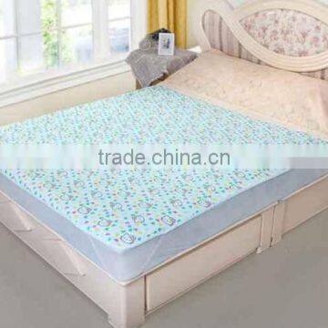 TPU Laminated New Design Light Blue Terry Age Group Bed Sheet Cotton