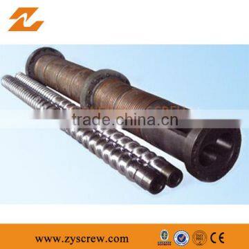 conical twin screw and cylinder for PVC pipe and film / twin conical screw barrel