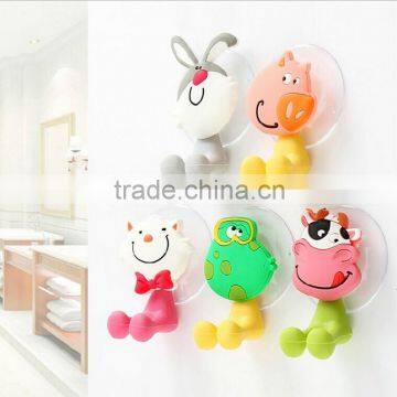 Soft pvc cartoon small animal sucker single toothbrush holder