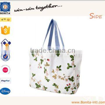 Hot Sale Custom Full Color Laminated Canvas Printed Shopping Bag for Promotion