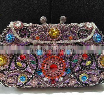 Hot women fashion clutch colorful crystal stone evening bag FH21-1