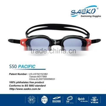 Pacific - CP lens Silicone Strap Ironman one piece Swimming Goggles Anti-fog Adult