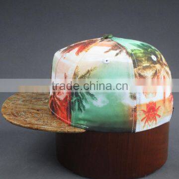 Heat Transfer Print 5-panel Snapback Cap With PU Label photo-3