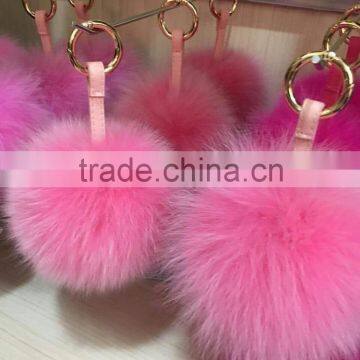 Wholesale for Handbag Material Fox Fur Pom Poms Keychain photo-3