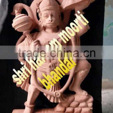 Red Marble Hanuman statue