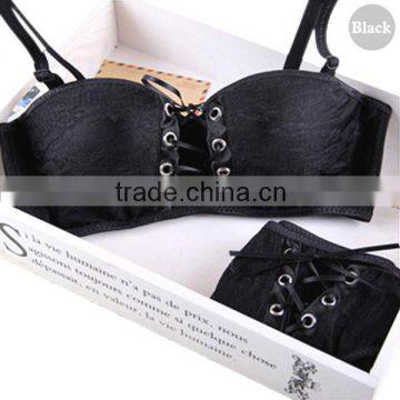 Underwear Padded Push Up Bra Set, Princess Straps Belt, Lace Bra and Panty Set for Women photo-3