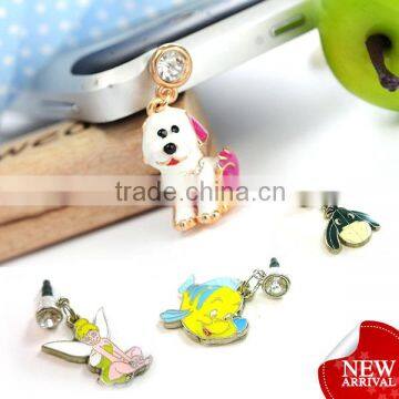 custom made unique dog decorative mobile phone ear cap plug