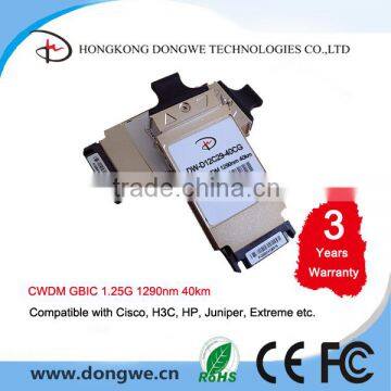 CWDM-GBIC-1290, Cisco compatible, 1290nm 40km SC 1.25G CWDM GBIC Module Transceiver