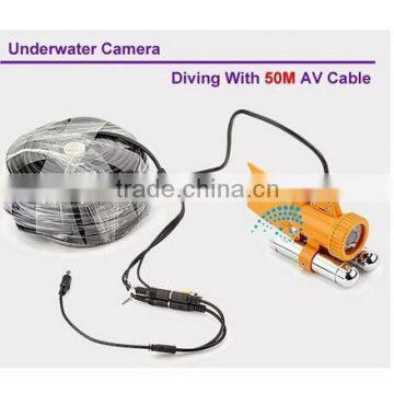 CCTV Underwater Diving Detector Color 1/4 SONY CCD White LED lights night vision waterproof 50M cable Fish Finder