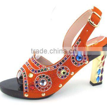 High heel fashion women sandals rhinestone design sandals for lady