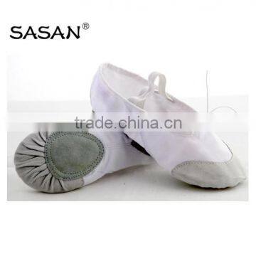 Cotton Soft Ballet Shoes Split Suede Sole Leather Toe BS304