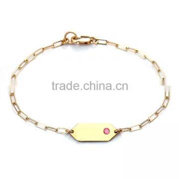 Gold design gemstone bracelet fancy chain bracelet for girls