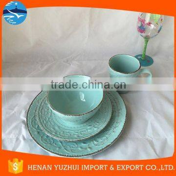 20pcs emboss hand made dubai porcelain dinner set for 4 people