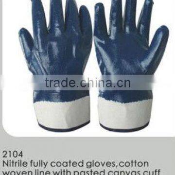 Jersey lining fully coated,knit wrist,with blue nitrile coated gloves