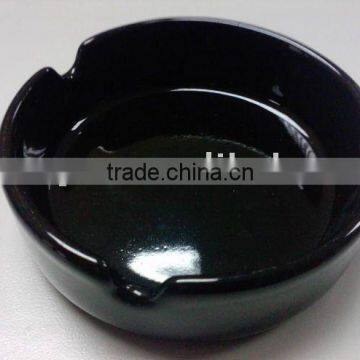 ceramic ashtray black glazed round shaped