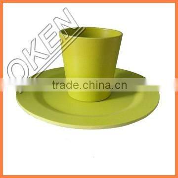 OEM 100% biodegradable Printed mug coffee set bamboo fiber cup coffee cup